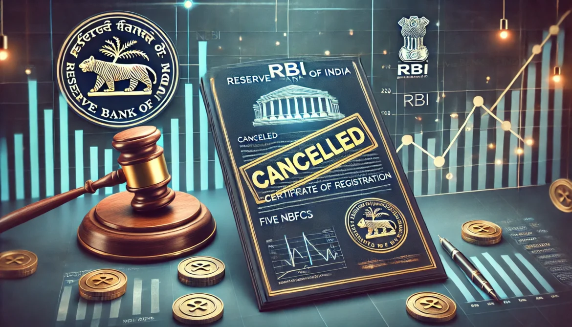 Reserve Bank Cancels Certificate of Registration of Five NBFCs Due to Irregular Lending Practices