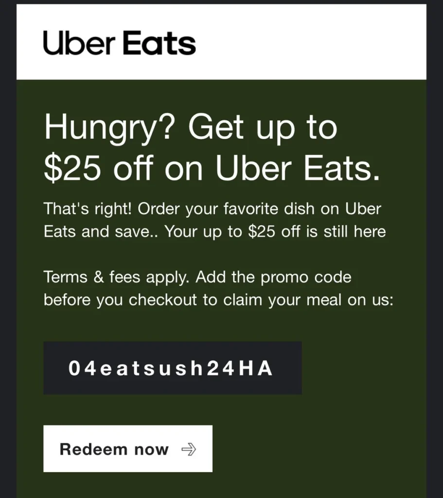 Uber Eats Promo Codes